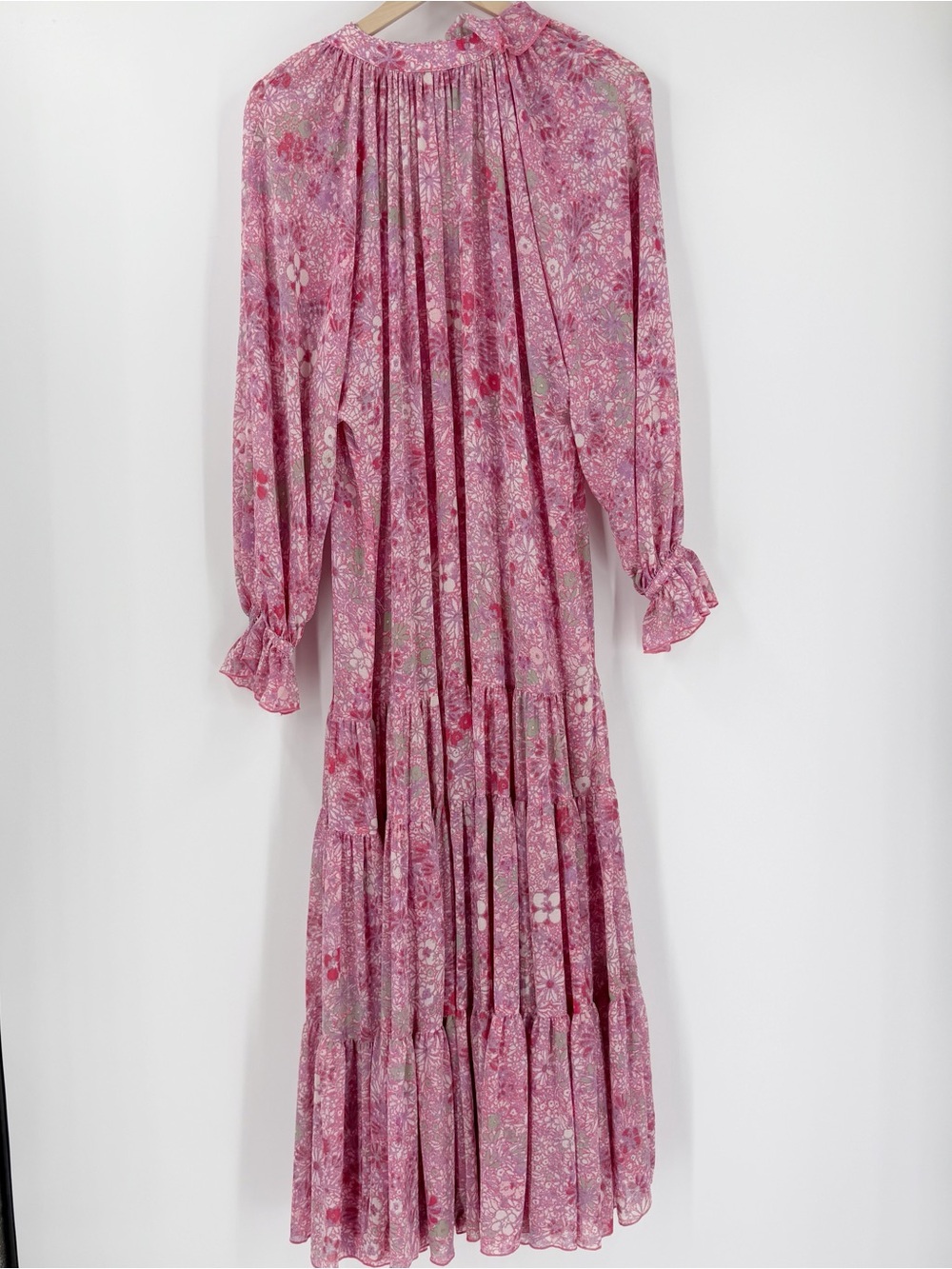 Free People Feeling Groovy Maxi Dress Pink Floral Tiered Flowy M - Picture 5 of 6